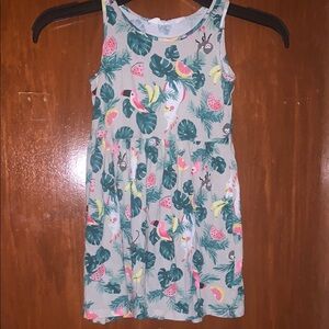 H&M Tropical Print Sleeveless Dress with birds